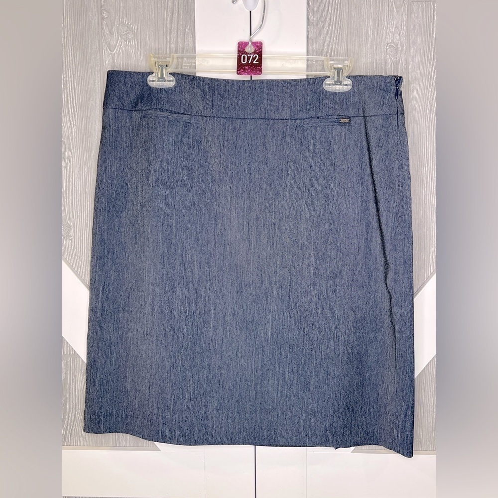D20.10 TAHARI Arthur S. Levine NAVY TWEED STRAIGHT SKIRT SZ 14